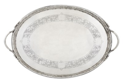 Lot 124 - English Sterling Silver Gallery Tray Hunt &...
