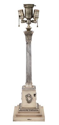 Lot 127 - English Sterling Silver Candlestick Lamp...