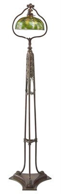 Lot 245 - Tiffany Studios Bronze and Hand-Blown Green...