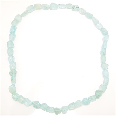 Lot 1106 - Tumbled Aquamarine Bead Necklace