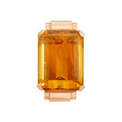 Lot 628 - Rose Gold and Citrine Clip