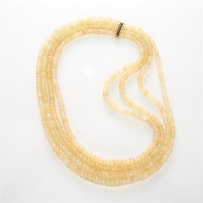Lot 1361 - Four Strand Opal Bead Necklace