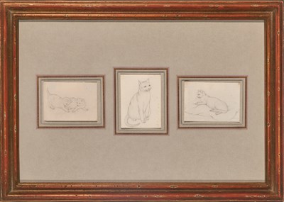 Lot 47 - Gottfried Mind Swiss, 1768-1814 Three Cats:...