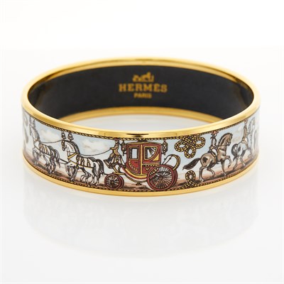 Lot 1030 - Metal and Enamel Bangle Bracelet, Hermès