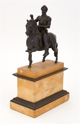 Lot 177 - Continental Patinated Bronze and Marble...