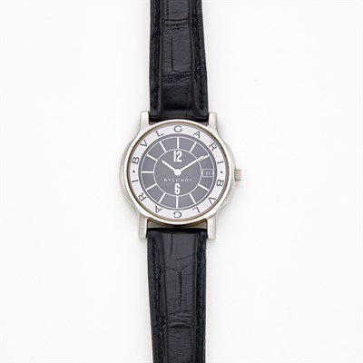 Lot 1730 - Stainless Steel 'Solotempo' Wristwatch, Bulgari