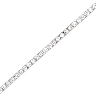 Lot 182 - Platinum and Diamond Straightline Bracelet