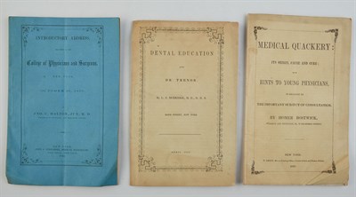 Lot 150 - [DENTAL AND MEDICAL PAMPHLETS] Three pamphlets....