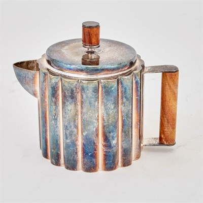 Lot 273 - Art Deco Style Silver Plated Tea Pot Length 6...