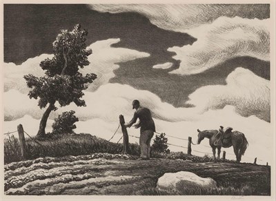 Lot 15 - Thomas Hart Benton (1889-1975) THE FENCE...