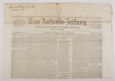 Lot 131 - [TEXAS ANTEBELLUM PERIODICAL IN GERMAN] San...
