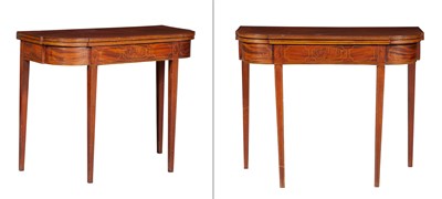 Lot 255 - Pair of Federal Inlaid Mahogany Card Tables...