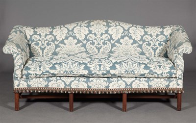 Lot 164 - George III Style Stained Wood Camelback Sofa...
