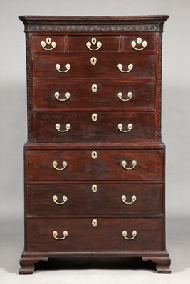 Lot 369 - George III Mahogany Secretaire Chest-on-Chest...