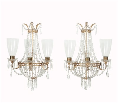 Lot 347 - Pair of Empire Style Gilt-Metal and Beaded...