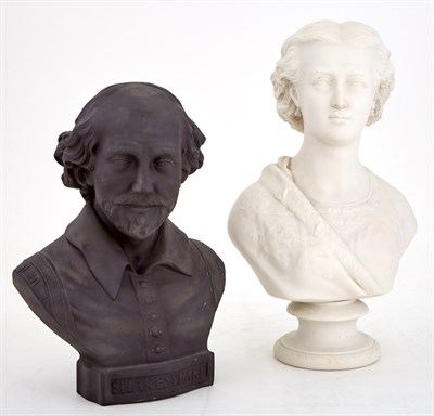 Lot 154 - Wedgwood Black Basalt Bust of Shakespeare...