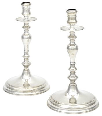 Lot 154 - Pair of English Silver Candlesticks Peter...