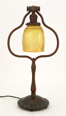 Lot 391 - Tiffany Studios Bronze Harp Desk Lamp Base...