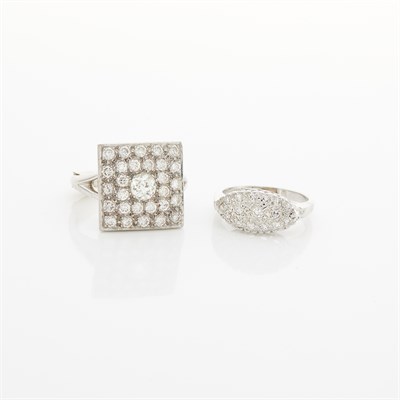 Lot 1069 - Two White Gold and Diamond Rings