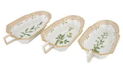 Lot 1078 - Set of Three Royal Copenhagen Porcelain 'Flora...