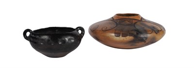 Lot 292 - Santa Clara Blackware Ceramic Two-Handled Bowl...