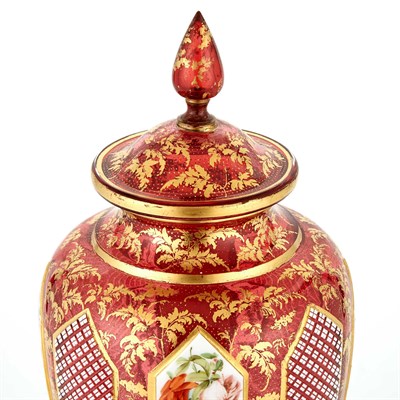 Lot 155 - Bohemian Gilt and Polychrome Decorated Opaque...