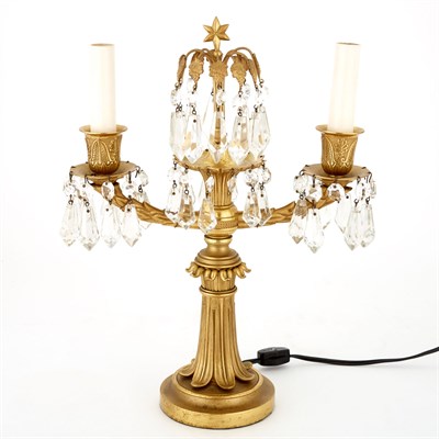 Lot 382 - Pair of Empire Style Gilt-Metal and Glass...