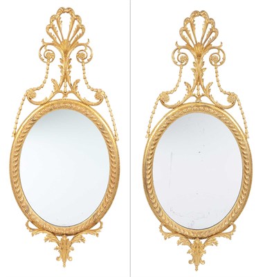 Lot 271 - Pair of George III Style Giltwood Mirrors...