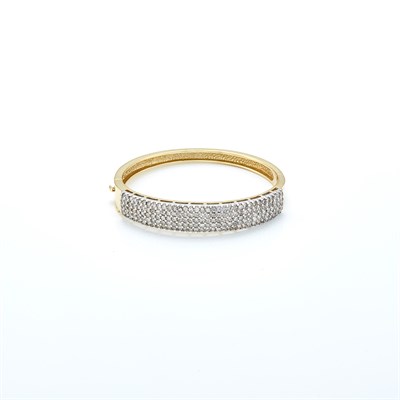Lot 1283 - Gold and Diamond Bangle Bracelet
