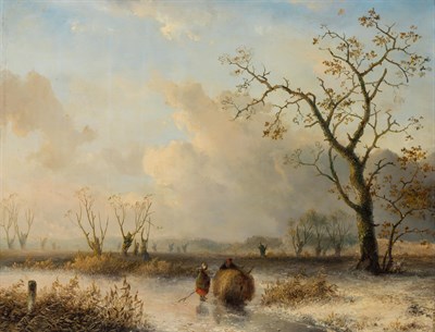 Lot 75 - Petrus Marinus Brouwer Dutch, 1819-1886 Winter...