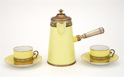 Lot 271 - French Silver-Gilt Mounted Porcelain Chocolate...