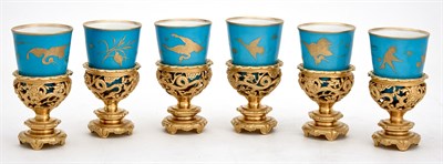 Lot 362 - Set of Six French Gilt-Metal and Chinoiserie...