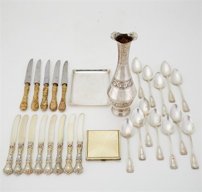 Lot 223 - Group of Silver Flatware and Table Articles...