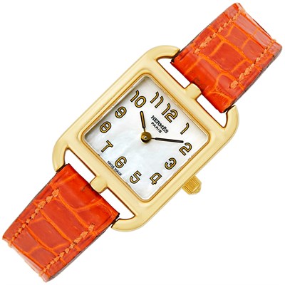 Lot 682 - Gold and Mother-of-Pearl 'Cape Cod' Wristwatch, Hermès, Paris