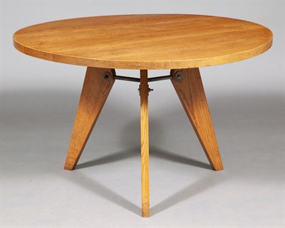 Lot 324 - Jean Prouvé Oak and Painted Steel Gueridon Les...
