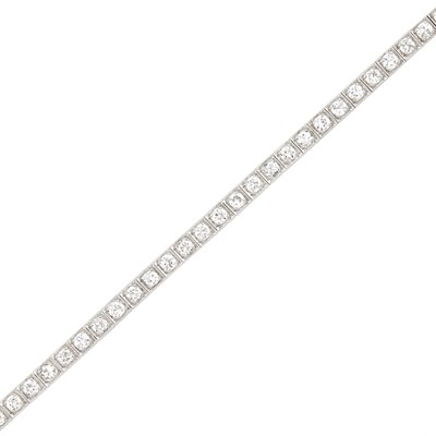 Lot 171 - Platinum and Diamond Straightline Bracelet