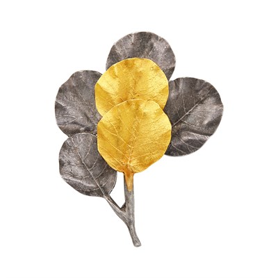 Lot 385 - Silver and High Karat Gold Leaf Brooch, Zolotas