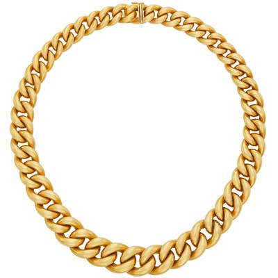 Lot 428 - Gold Curb Link Necklace
