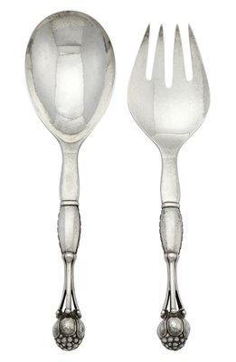 Lot 201 - Pair of Georg Jensen Sterling Silver Salad...