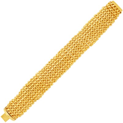 Lot 313 - High Karat Gold Mesh Bracelet