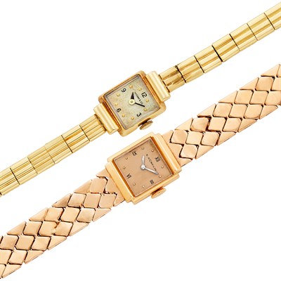 Lot 1745 - Rose Gold Wristwatch, Gubelin, and Gold Wristwatch, Tiffany & Co.