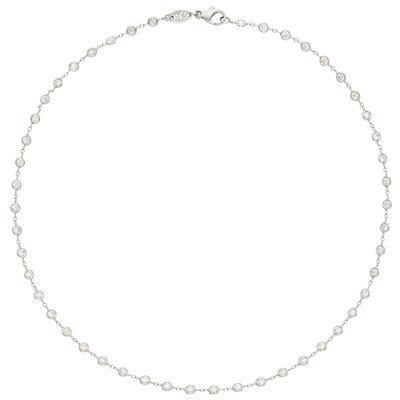 Lot 498 - Platinum and Diamond Chain Necklace, Michael Beaudry