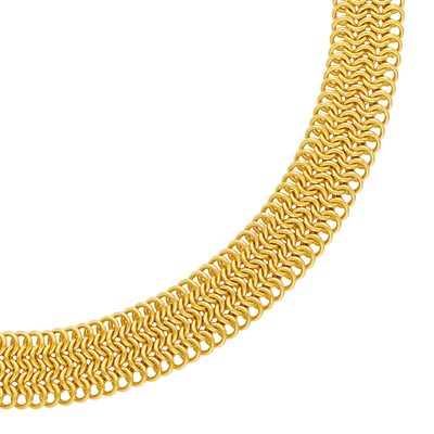 Lot 334 - High Karat Gold Mesh Necklace, Reinstein Ross