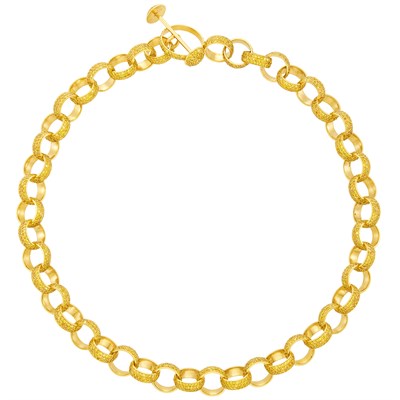 Lot 38 - Gold and Yellow Diamond Circle Link Necklace, by Jacob & Co.