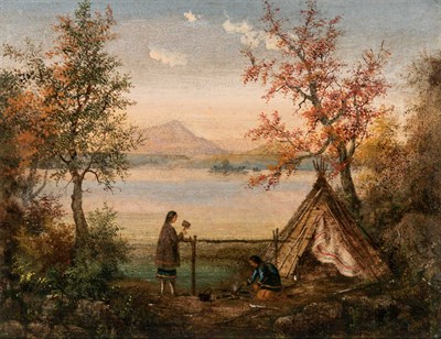 Lot 61 - American School 19th Century Indian Encampment...