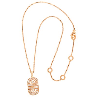 Lot 651 - Rose Gold and Diamond 'Parentesi' Pendant-Necklace, Bulgari