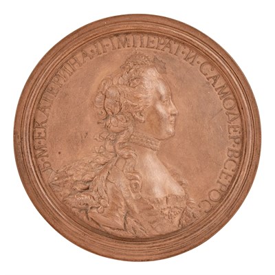Lot 163 - Terracotta Medallion of Empress Catherine II...
