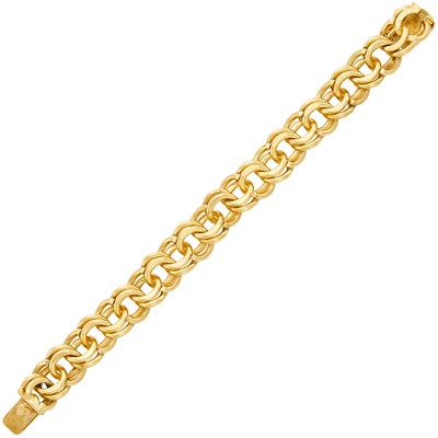 Lot 1027 - Gold Link Bracelet