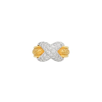 Lot 118 - Gold, Platinum and Diamond Band Ring, Tiffany & Co., Schlumberger