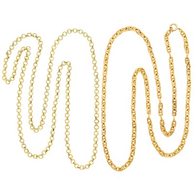 Lot 626 - Two Gold Chain Necklaces